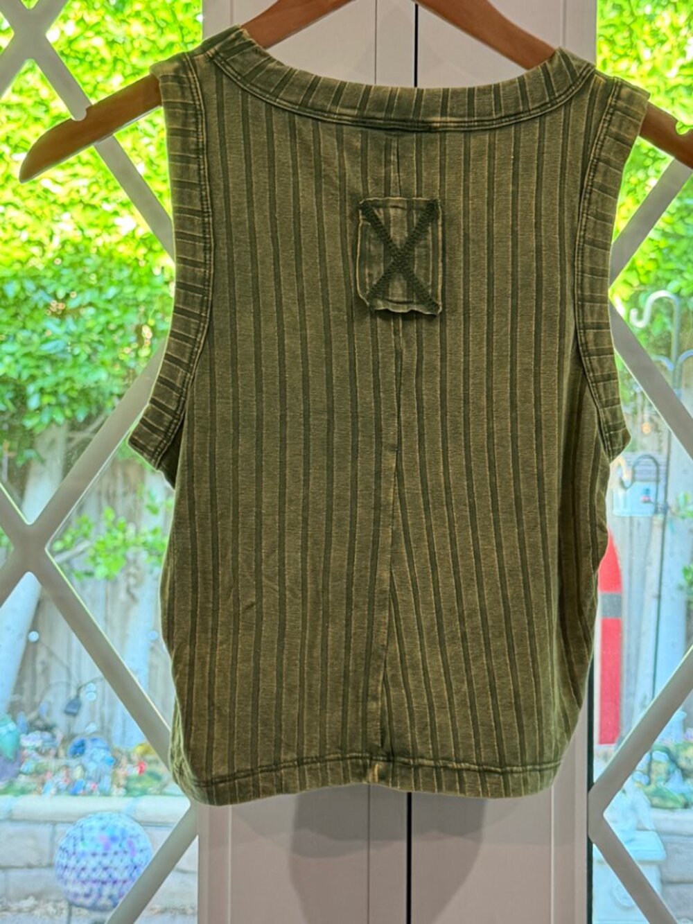 🫒💚 Zenana Ribbed Cropped Tank Top Olive Green Size M - Picture 3 of 8
